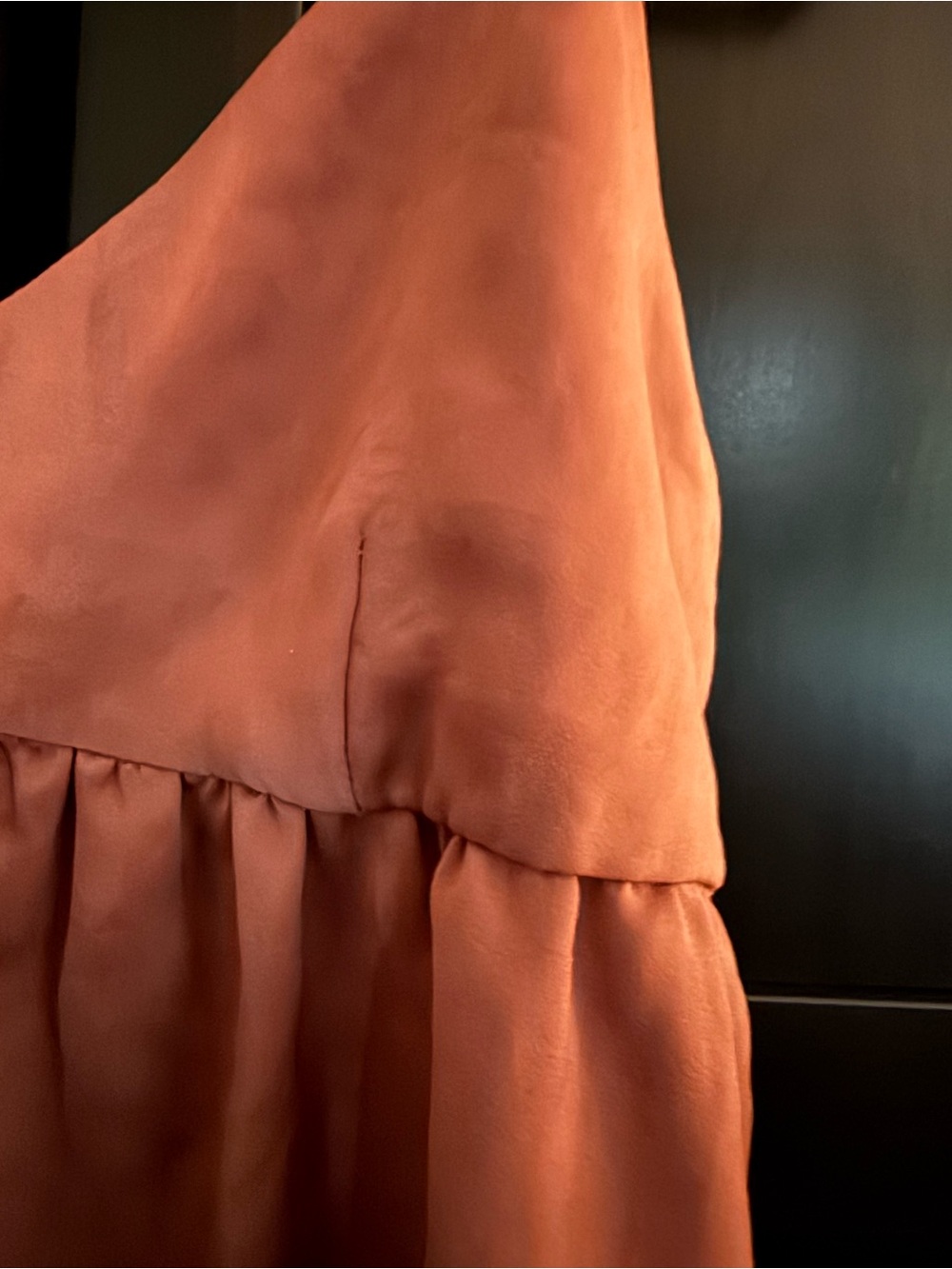 Satin Pink Ruffle Cami - Picture 2 of 2